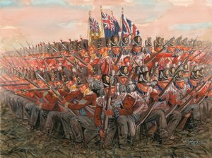 拿破仑战争：1815 年 6 月 18 日滑铁卢战役中的英国士兵 插图：Giuseppe Rava 作者 朱塞佩·拉瓦（Giuseppe Rava）