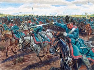 拿破仑战争：冲锋的普鲁士龙骑兵 插图：Giuseppe Rava 作者 朱塞佩·拉瓦（Giuseppe Rava）