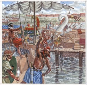 西莱西亚海盗对奥斯提亚的劫掠 作者 朱塞佩·拉瓦（Giuseppe Rava）