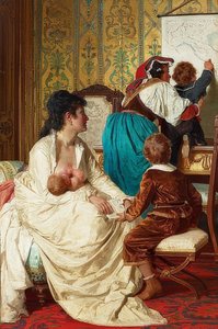 一个好母亲的喜悦（Le gioie della buona mamma）。 1877年