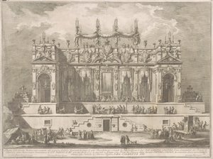1764年为奇纳河建造的第二座马奇纳河：夜间照亮的宏伟画廊