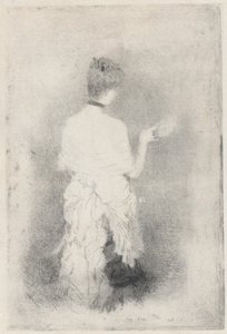从背后看优雅的年轻女性 作者 朱塞佩·德·尼蒂斯