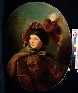 "矮人比比的肖像》（Portrait du nain Bi Bi en uniforme de hussard），约瑟夫-格拉西（1757-1838 年）绘画，乌克兰塞瓦斯托波尔 Mikhail Kroshitsky 艺术博物馆。