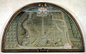 朱斯托·乌滕斯 (Giusto Utens) 的普拉托利诺别墅 (Villa di Pratolino)（16 世纪）。