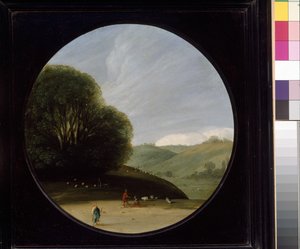 田园风景，约 1615 - 1638 年（铜版油画）