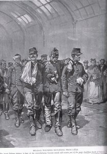 比利时受伤从列日回归，来自&39;和记的英国国家的故事&39;，c.1920 作者 戈登·弗雷德里克·布朗