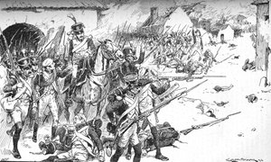 一列又一列地强迫进入村庄，直到1902年被扔回，1902年 作者 Gordon Frederick Browne