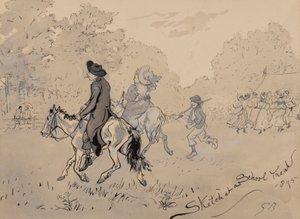 素描1895年的学校款待（笔，画笔，墨水和纸上写的） 作者 戈登·弗雷德里克·布朗