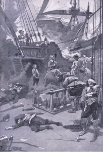 Camperdown战役1653年7月29日至31日，1915年英国陆地和海上战役的插图 作者 戈登·弗雷德里克·布朗