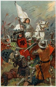 “女仆以她自己的信仰和勇气激励她的同胞们”，来自Alice S. Hoffman的“英雄历史英雄与女英雄”的插图