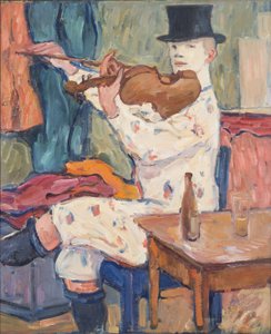 小提琴小丑，1915年 作者 Henstas的Gosta