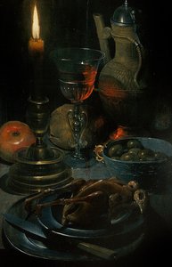 烛光晚餐》（板面油画） 作者 戈特哈特·冯·韦迪格