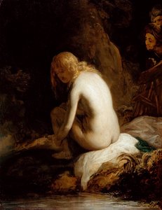 "苏珊娜和长者》 戈瓦特-弗林克（1615-1660）的绘画作品 木板油彩 49.6x37.8厘米 柏林国立博物馆 作者 戈瓦特·弗林克