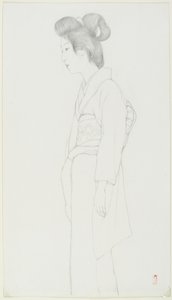 （20世纪初，一个常设女人的画） 作者 桥口吾代
