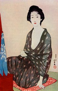 1920年至1930年，日本女人穿着夏天的衣服。 作者 桥口吾代