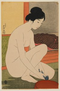女人沐浴，大正时代，1915年10月（彩色木版画）