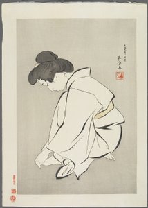 女人切割脚趾甲，1929年后 作者 桥口吾代