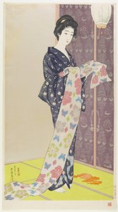 穿着夏季和服的女人，1920 年 8 月 作者 桥口吾代
