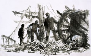马尔伯勒号于 1890 年消失，将近四分之一世纪后才被发现（水粉画在纸上） 作者 格雷厄姆·科顿