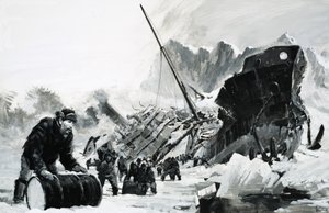 冰川上的不明船只残骸 作者 格雷厄姆·科顿