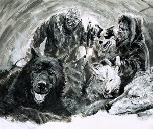 Vilhjalmar Stefansson 发现金发爱斯基摩人（水粉画，纸本）