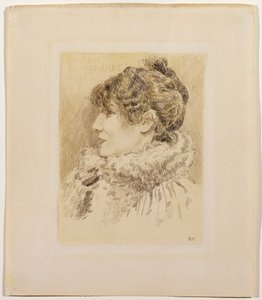 莎拉-伯恩哈特（1844-1923）肖像（纸本水墨画） 作者 格雷厄姆·罗伯逊