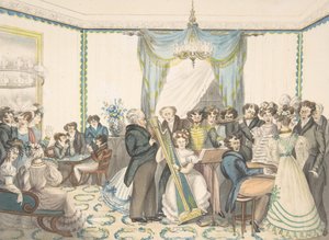一场音乐会，1820-30。 作者 博士的孙女塞缪尔·帕尔