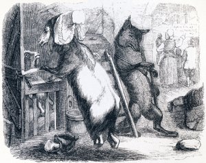 狼、山羊和小山羊(Le loup, la chevre et le chevreau) - 拉封丹的寓言故事 作者 格兰维尔