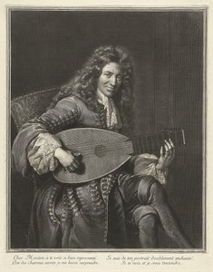 Lutenist和作曲家Charles Mouton的肖像c。约1626年-1710年1695 作者 杰拉德·埃德林克