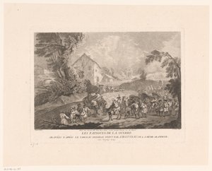 风景与路过的士兵群
Les Fatigues de la Guerre（作品名称）
安托万-瓦托版画（系列名称）
安托万-瓦托的作品（系列名称） 作者 埃德梅·弗朗索瓦·热桑