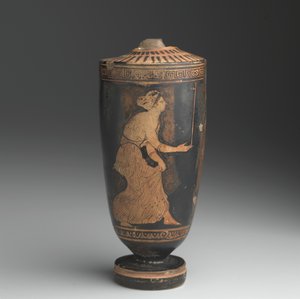 Attic Lekythos（滑釉陶器） 作者 希腊文