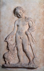 Magna graecia：玩耍的小男孩，大理石浮雕，公元前 5 世纪 作者 希腊文