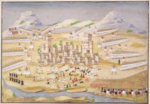 在底比斯周围战斗，由希腊独立战争画报历史上的第22号板块由Makryjannis将军进行 作者 希腊学派