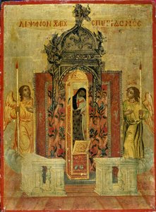 St. Spyridon圣物圣殿，1786-1800（松木上的蛋彩画） 作者 希腊学派