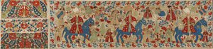 新娘坐垫套，来自Ioannina，Ipeiros，17至18世纪（亚麻丝绸和银色金属线） 作者 希腊学派