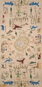 采样器，来自Ioannina，Ipeiros，18-19世纪（亚麻绣有丝线） 作者 希腊学派