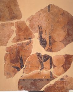 猎人归来》，希腊特莫斯 C 神庙壁画，希腊文明，约公元前 630 年 作者 希腊学派