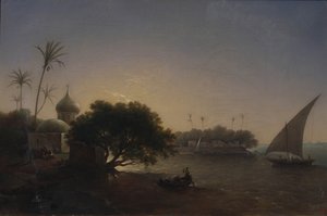 1851年，埃及的尼罗河景观 作者 格里哥里（Grigori Grigorevich Chernetsov）