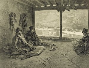 Sharia讲座于达吉斯坦Khosrakh，高加索地区的一本书中的板块50，由Adolphe Mouilleron（1820-81）雕刻，由Alfred Leon Lemercier出版，巴黎，1847年 作者 Grigori Grigorevich Gagarin