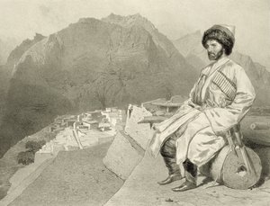 观点的Ghimri和Hadji-Mourad的肖像，板块66来自一本关于高加索的书，由Jules Joseph Augustin Laurens（1825-1901）和Eugene Ciceri（1813-90）雕刻，由Adolphe Mouilleron（1820-81），pu