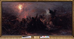 自焚。这是 1666-1667 年东正教发生拉斯科尔（或分裂）事件的插曲，当时一些老信徒为抗议莫斯科牧首的改革，担心教会灭亡而自焚。