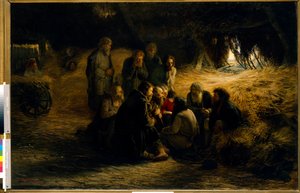 俄罗斯废除农奴制：1861年农奴解放公告（1861年农奴解放改革公告） - 布面油画，格里戈里（Grigoriy，Grigory）格里戈里耶维奇·米亚索耶多夫（Myasoedov，Miasoedov）（1834-1911） 作者 格里戈里·米亚索耶多夫（Grigoriy Myasoyedov）
