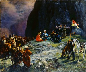 1837年，克吕格瑙克吕克将军和伊玛目沙米尔会议。