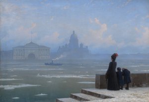 1890年代在圣彼得堡涅瓦河上漂流的冰 作者 格里高里·奥迪西耶维奇·卡尔梅科夫