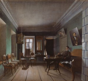 Bykovs House的内部，1850年代 作者 格里高里·瓦西里耶维奇·尤罗夫