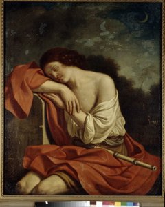 沉睡的恩底弥翁乔瓦尼-弗朗切斯科-巴尔比耶里（Giovanni Francesco Barbieri，又名 Guercino 或 Le Guerchin，1591-1666 年）的画作，布面油画。意大利艺术 作者 格尔奇诺