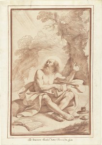 沙漠中的圣杰罗姆 作者 Guercino（归因于）