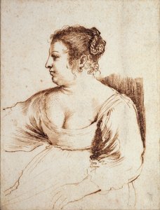 一个坐着的女人，1640-1649 作者 格尔奇诺