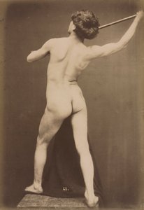 男性裸体，约1870-1875年。