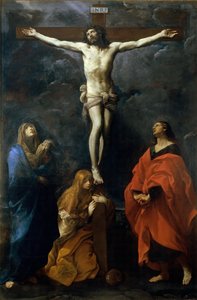 十字架上的基督与马利亚、约翰和抹大拉的马利亚，约1617年。 作者 吉多·雷尼（Guido Reni）